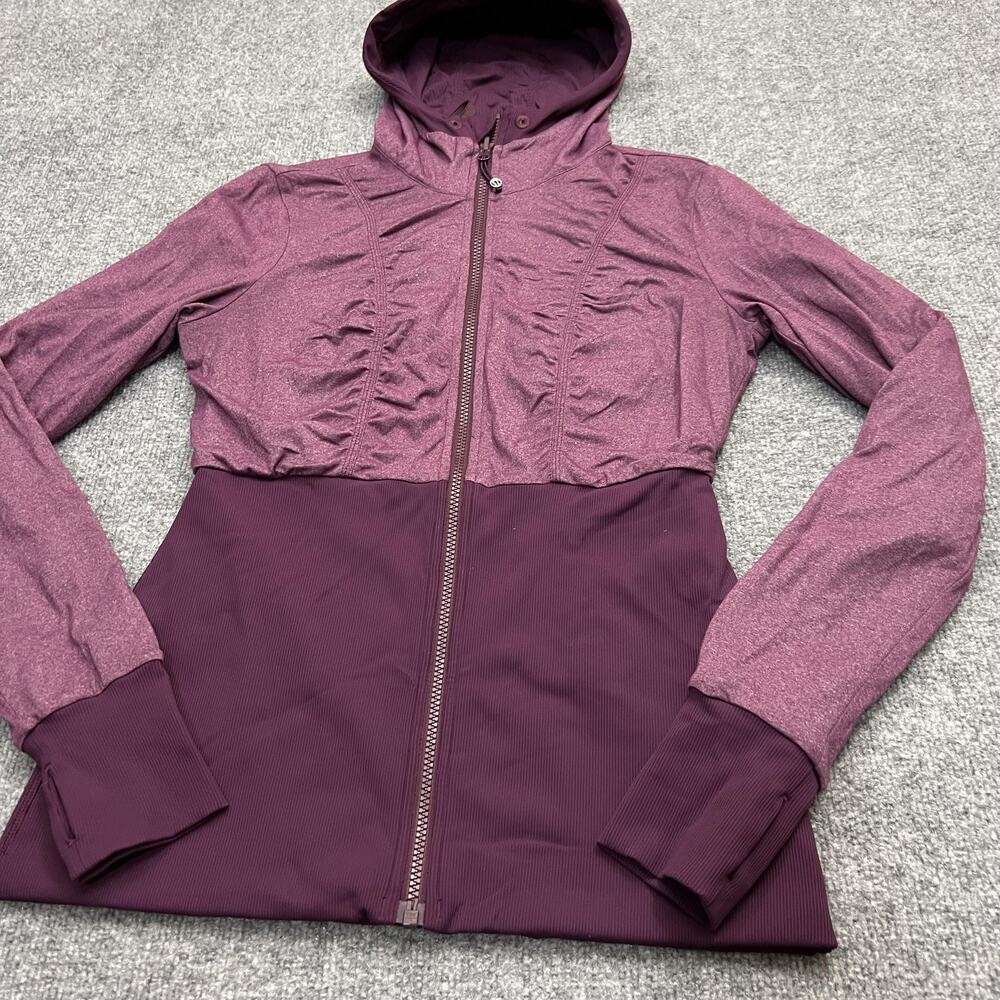 Lululemon Jacket Womens 8 Hooded Full Zip Reversible Athletic Stretch - Picture 2 of 10